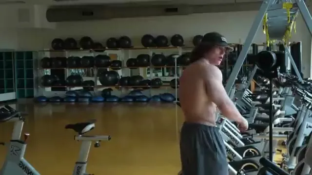 Cardio session on stationary bike