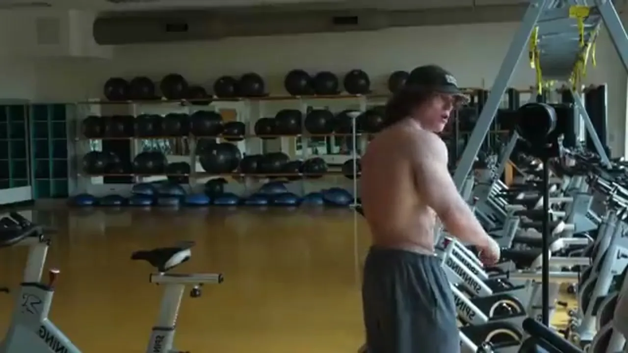 Cardio session on stationary bike