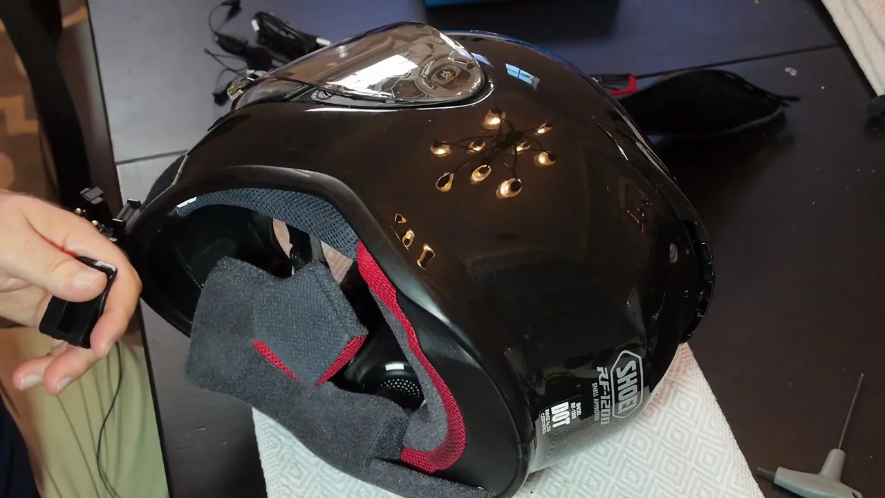 Helmet installation with speakers
